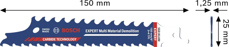 Bosch EXPERT daudzfunkcionālo materiālu demontāžas asmens S681KLHM, 150 mm.